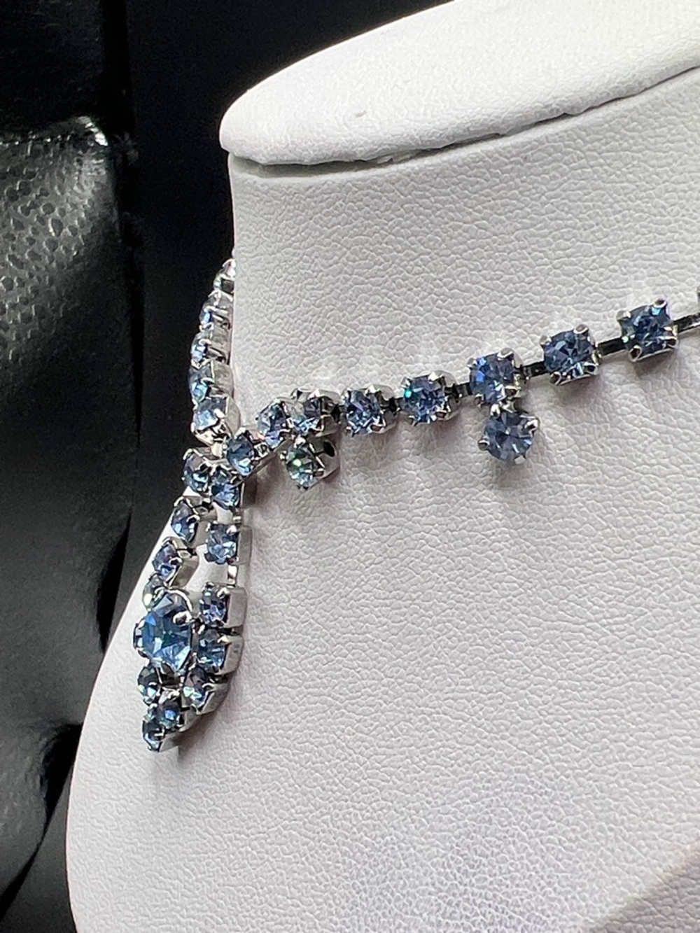 Vintage Light Blue Crystal Drop Necklace - Picture 2 of 5